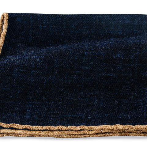 Navy Wool Flanella Pocket Square