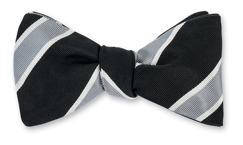 black stripe bow tie