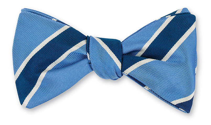 blue stripe bow tie