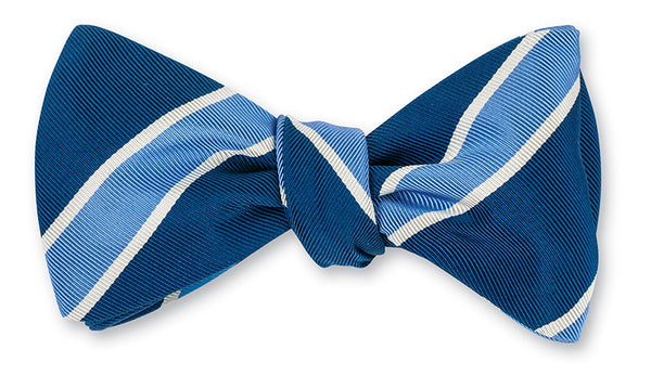 blue stripe bow tie