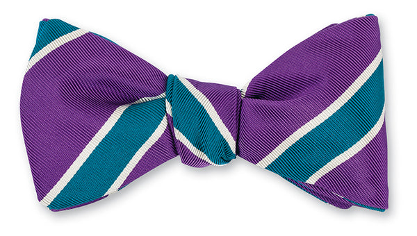 purple stripe bow tie