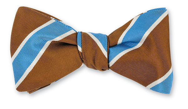 brown stripe bow tie