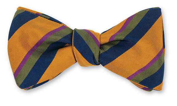 gold stripe bow tie