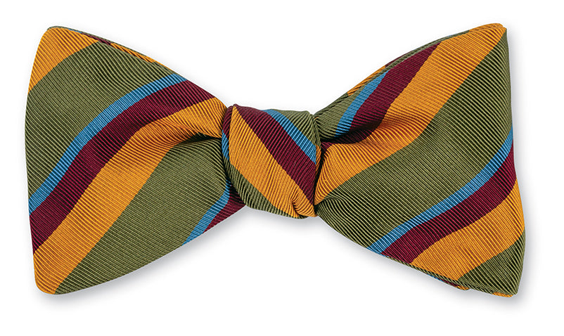 olive stripe bow tie