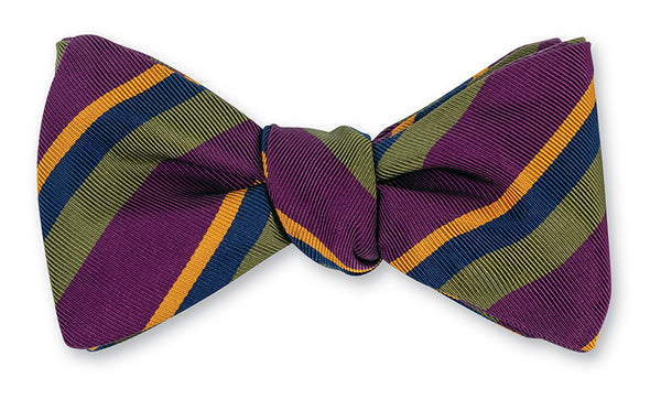 purple stripe bow tie