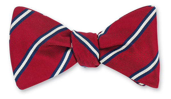 Cardinal/Navy Queens Stripes Bow Tie