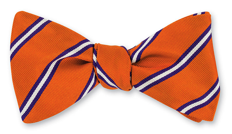 Orange/Purple Queens Stripes Bow Tie