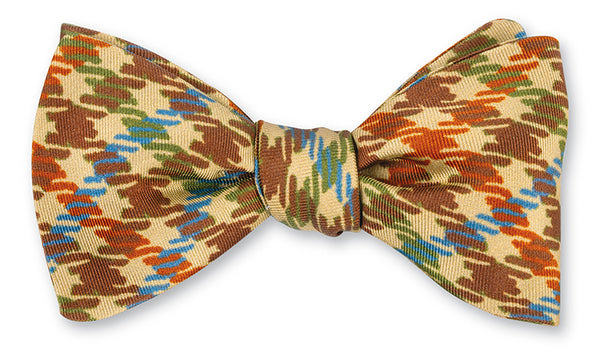 Tan Gun Club Check Bow Tie