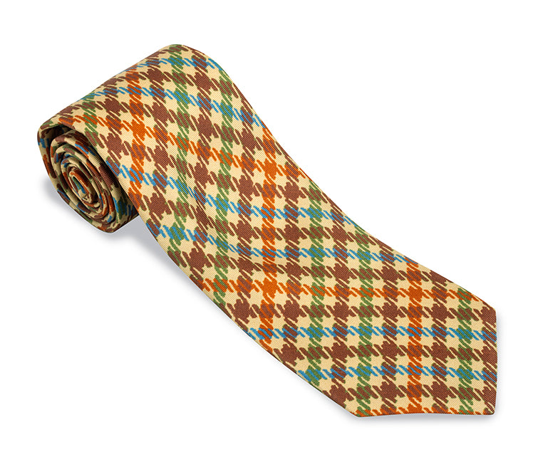 tan gun club check necktie