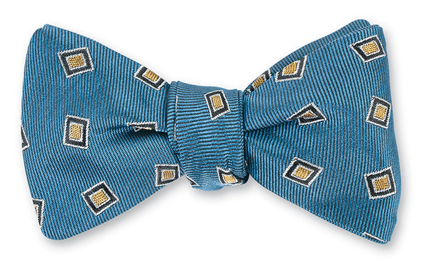 Blue Victoria Medallions Bow Tie