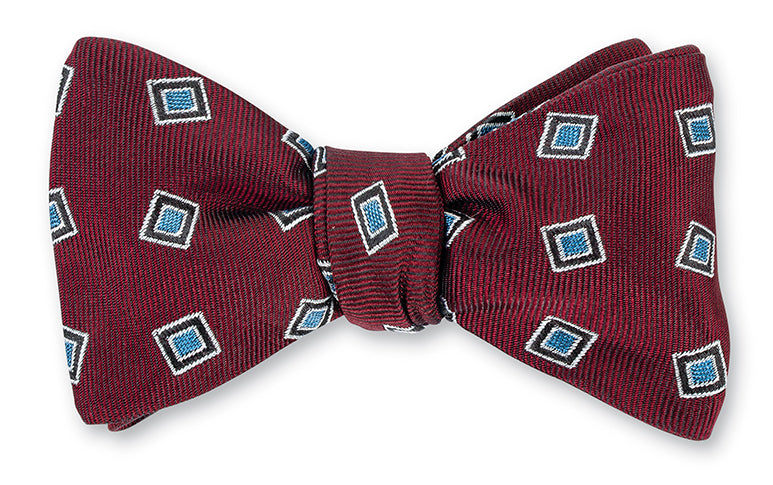 Burgundy Victoria Medallions Bow Tie