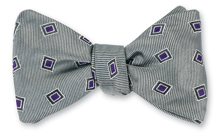 Gray Victoria Medallions Bow Tie