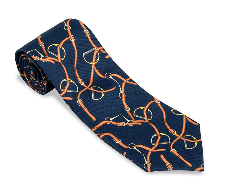 navy stirrups necktie