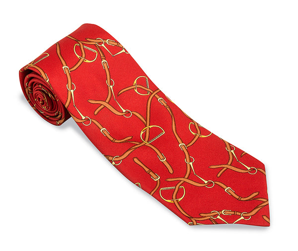 red stirrups necktie