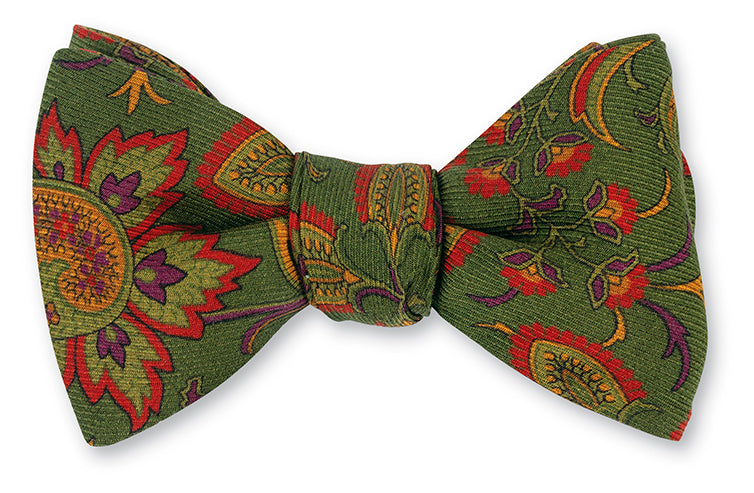 Green Alexander Floral Bow Tie