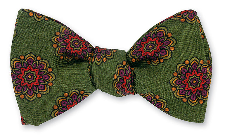 Green Alexander Medallions Bow Tie