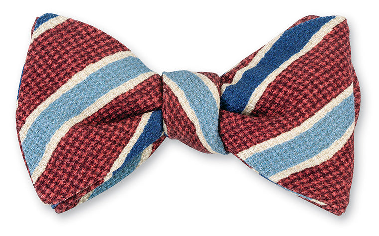 Burgundy Chester Stripes Bow Tie