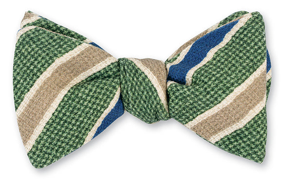 Green Chester Stripes Bow Tie