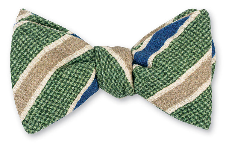 Green Chester Stripes Bow Tie