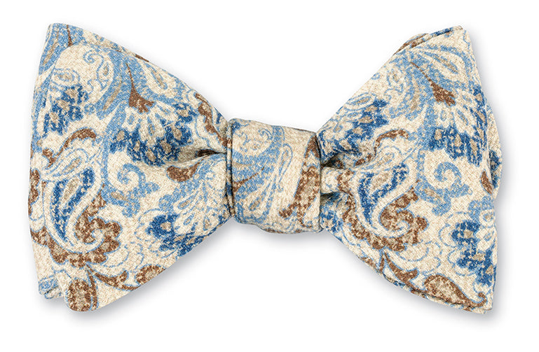 Blue Chester Paisley Bow Tie