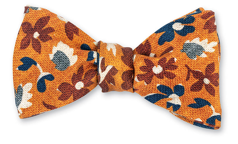 Orange Walham Floral Bow Tie