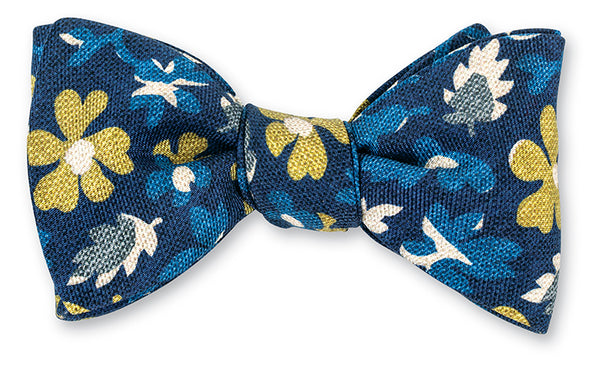 Navy Walham Floral Bow Tie