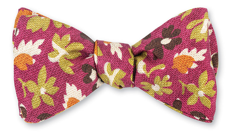 Fuchsia Walham Floral Bow Tie