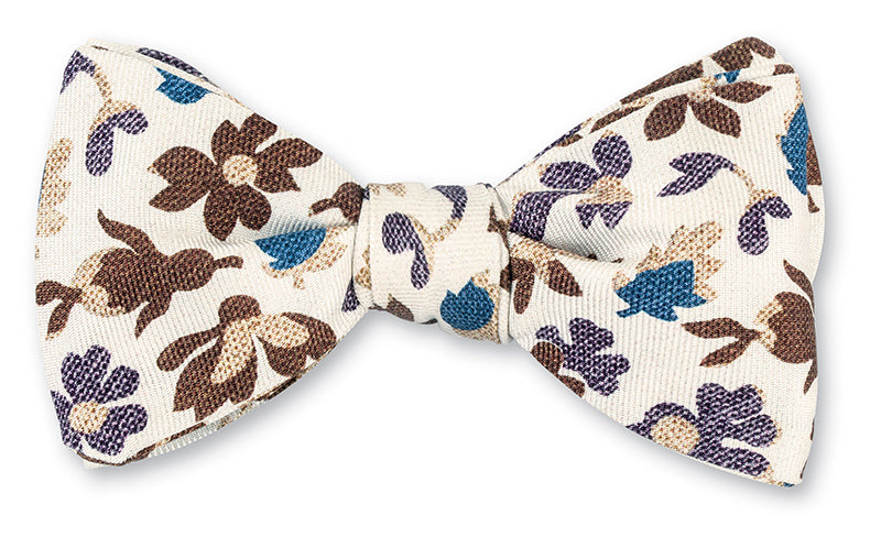 White Walham Floral Bow Tie