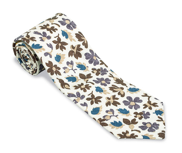 white floral tie