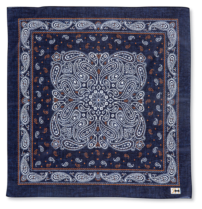 Navy Paisley Bandana