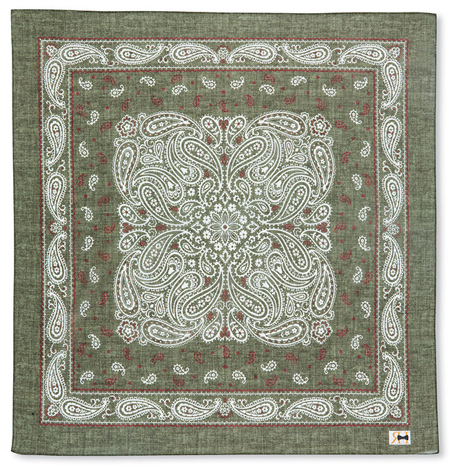 Green Paisley Bandana