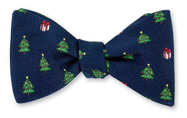 Navy Yuletide Bow Tie