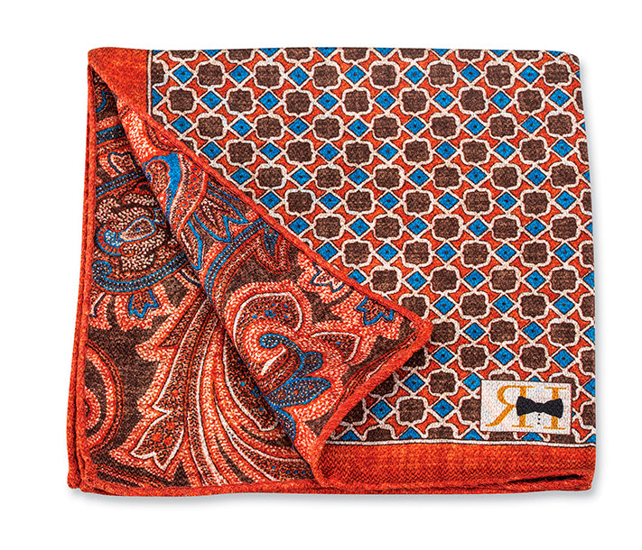 Henna Geometric/Paisley Pocket Square