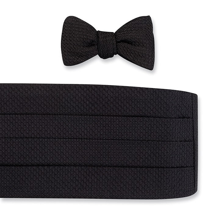 Black Grenadine Cummerbund Set