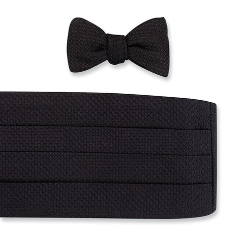 Black Grenadine Cummerbund Set
