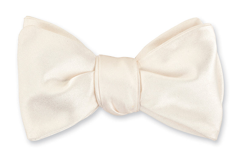 White Satin Bow Tie