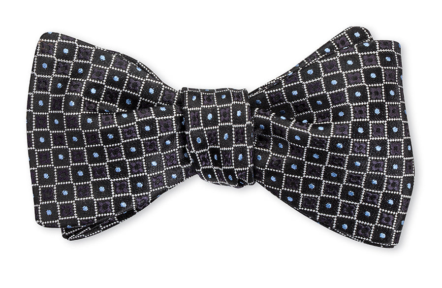 Black/Blue Academy Neats Bow Tie