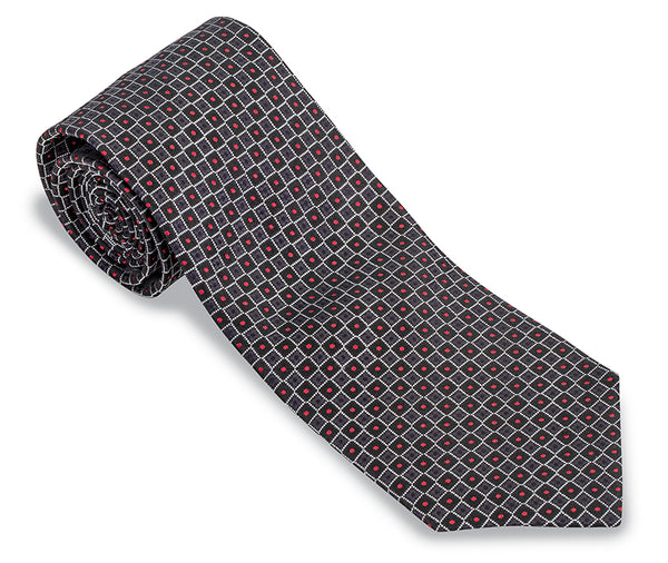 Black/Red Academy Neats Necktie