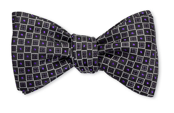 Black/Purple Academy Neats Bow Tie