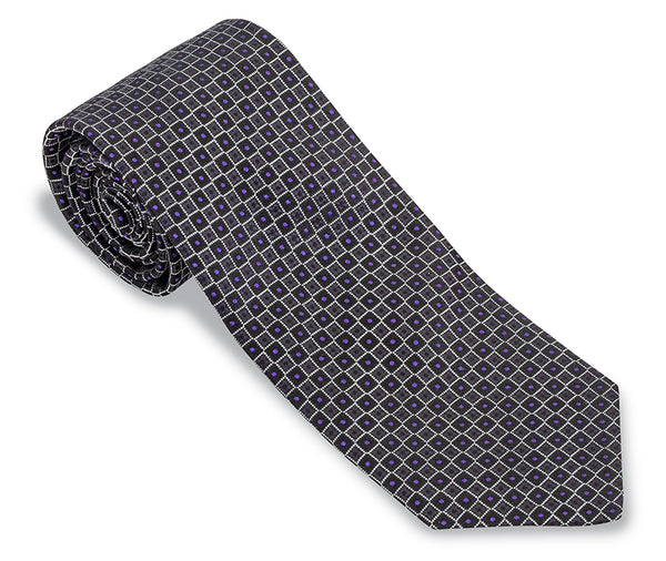 Black/Purple Academy Neats Necktie