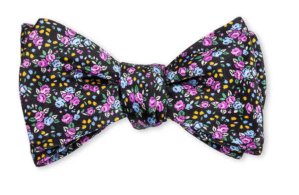 Black Agnes Floral Bow Tie