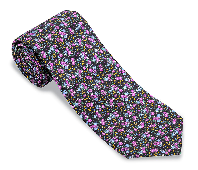 Black Agnes Floral Necktie