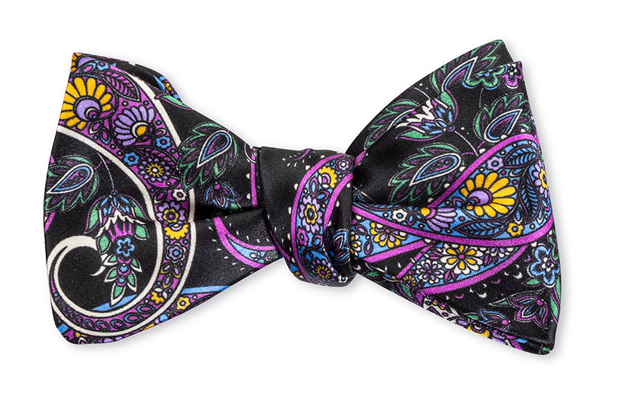 Black Agnes Paisley Bow Tie