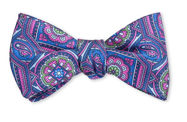 Cobalt/Pink Alana Geometric Bow Tie