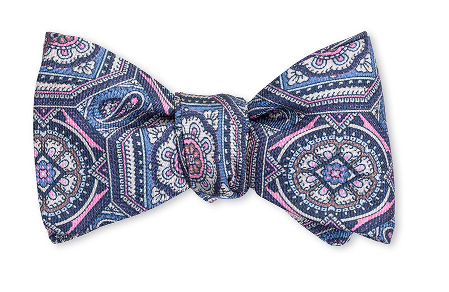 Blue/Navy Alana Geometric Bow Tie