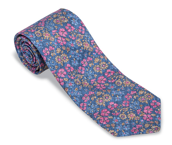 Navy Alfred Floral Necktie