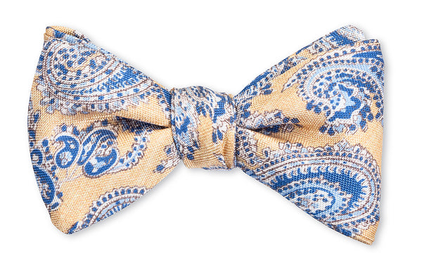 Yellow Alfred Paisley Bow Tie