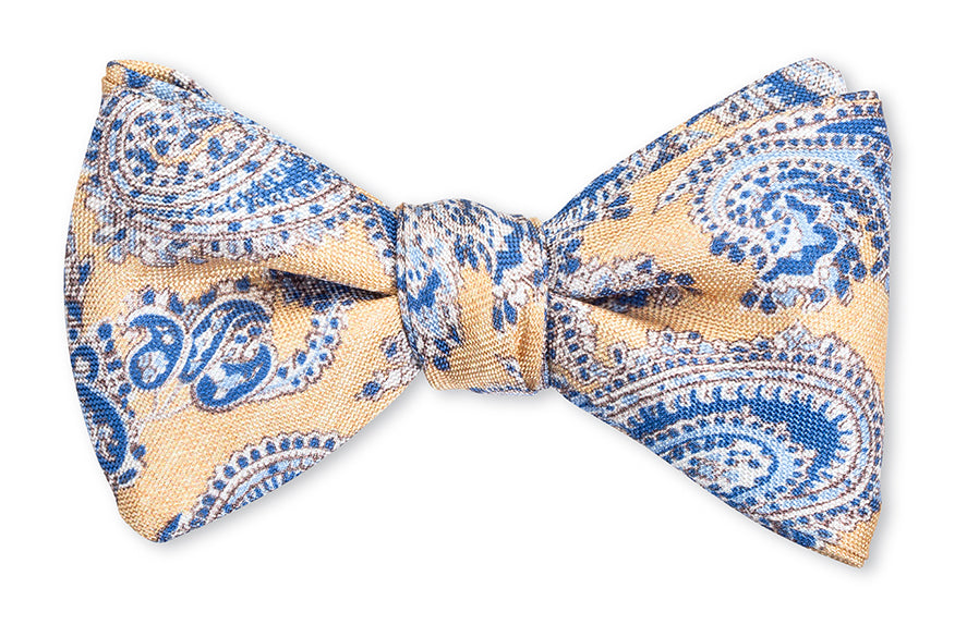 Yellow Alfred Paisley Bow Tie