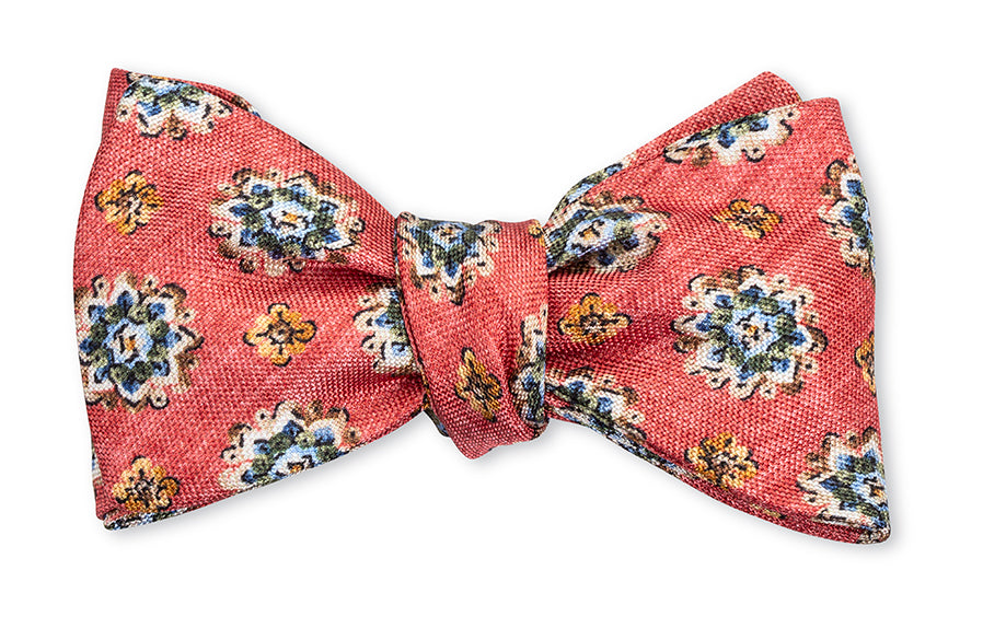 Red Alfred Medallions Bow Tie