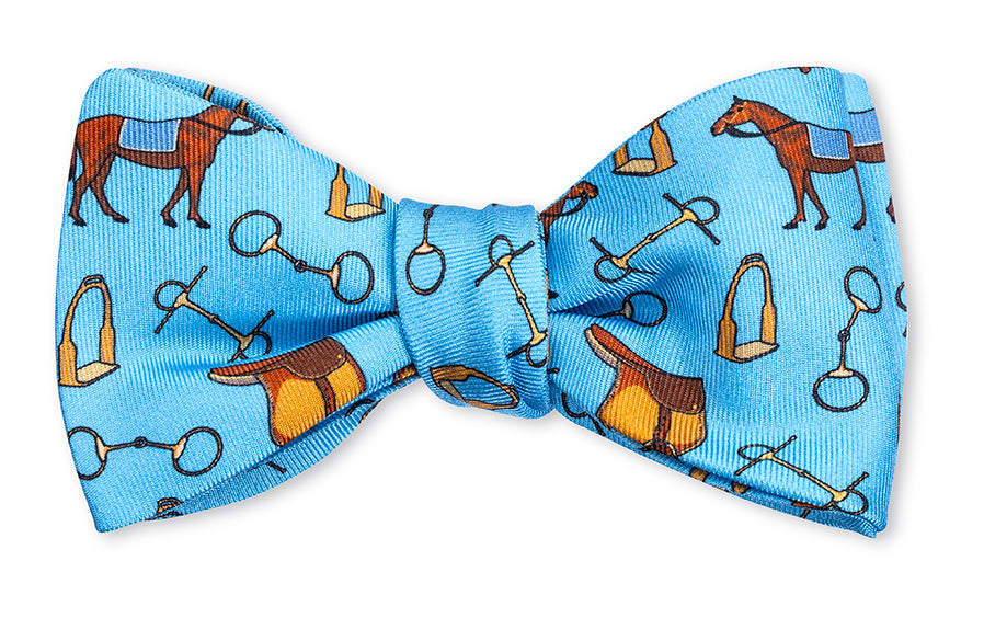 Blue Equestrian Bow Tie